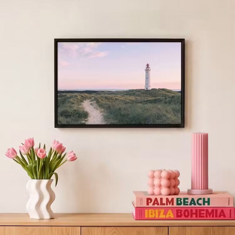 Canvas met lijst - Vuurtoren - Duinlandschap - Zee — 8