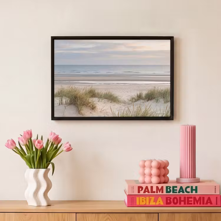 Canvas met lijst - Zandstrand - Bewolkt - Duinen — 8