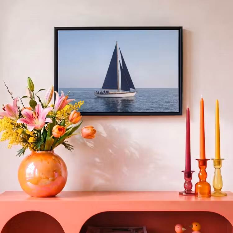 Canvas met lijst - Zeilboot - Zee - Blauw — 4