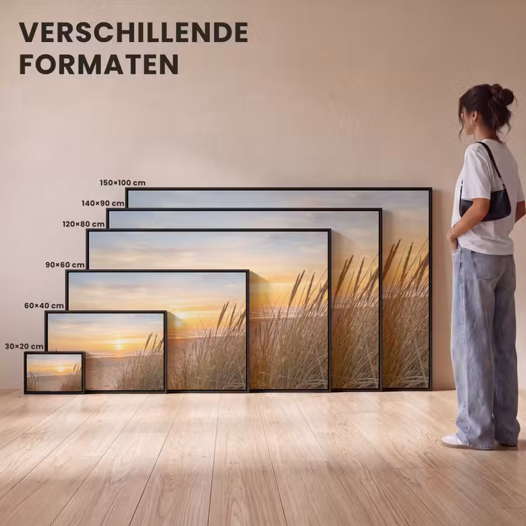 Canvas met lijst - Zonsondergang - Duinen - Zee — 7