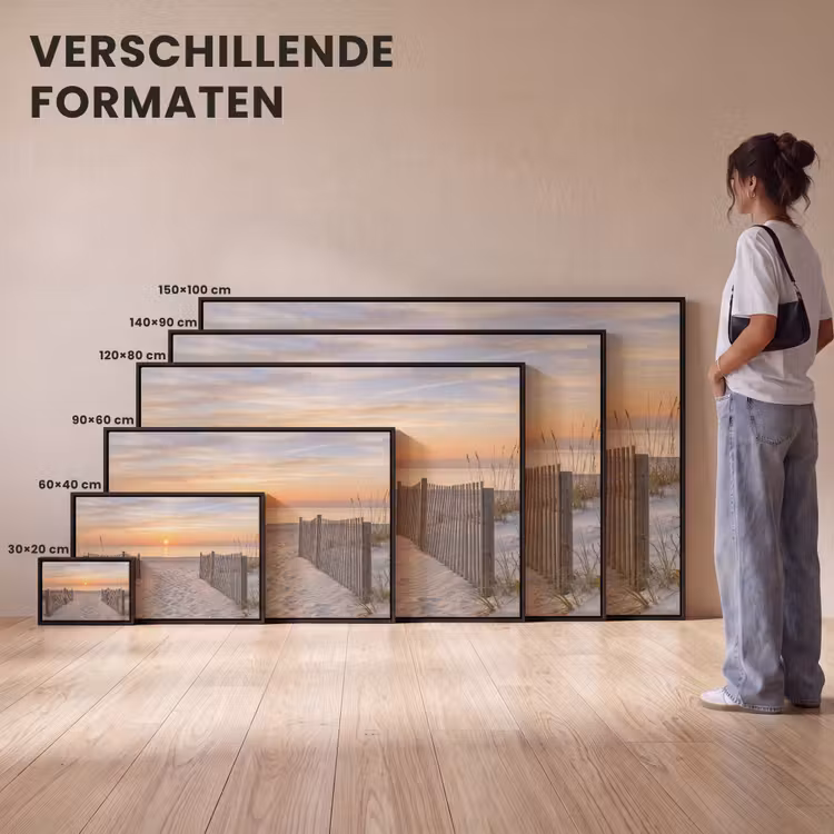 Canvas met lijst - Zonsondergang - Strand - Zand — 7