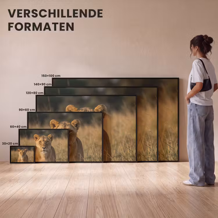 Canvas met lijst - Leeuwin - Gras - Geel — 7