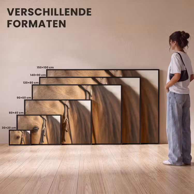 Canvas met lijst - Pferd - Auge - Braun — 7