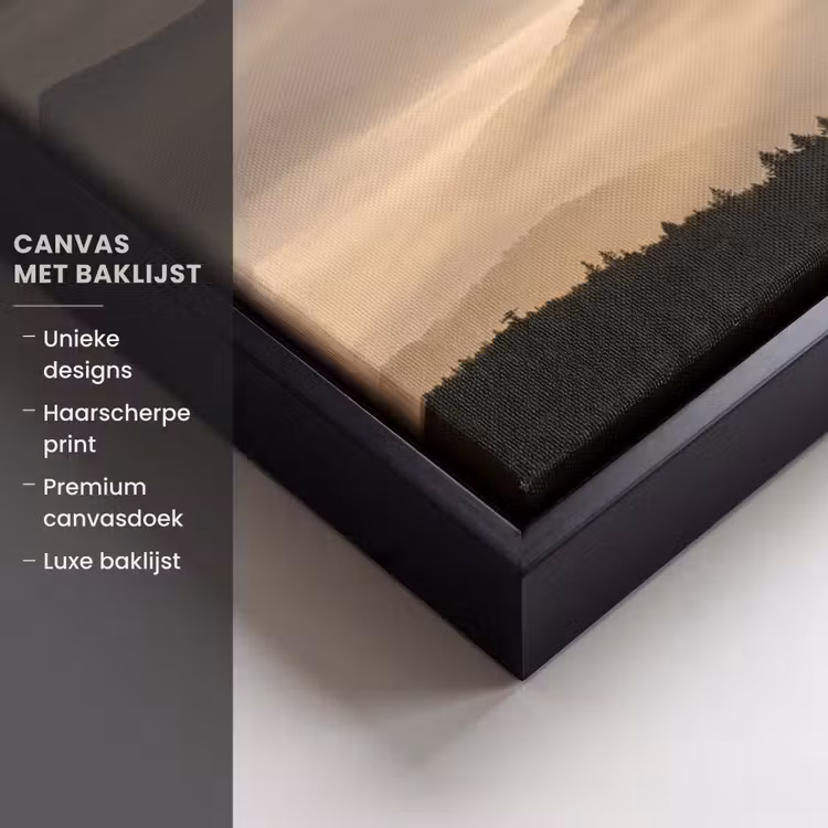 Canvas met lijst - Bergen - Mist - Zonnestralen — 5