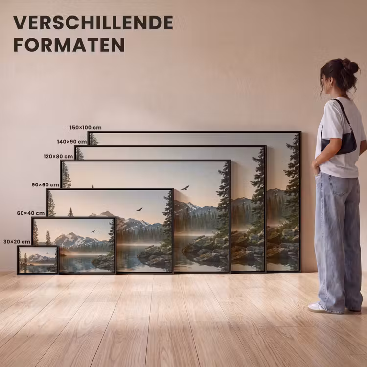 Canvas met lijst - Bergen - Water - Bomen — 7