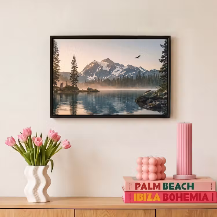 Canvas met lijst - Bergen - Water - Bomen — 8