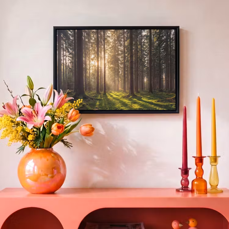 Canvas met lijst - Bos - Gras - Zonlicht — 4