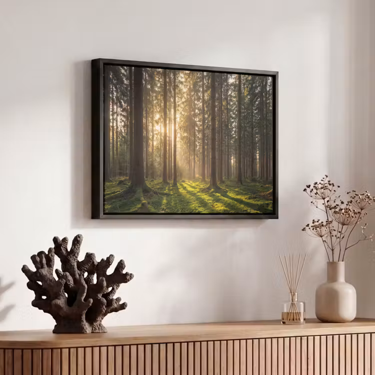 Canvas met lijst - Bos - Gras - Zonlicht — 6