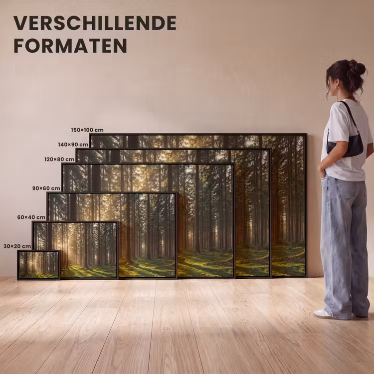 Canvas met lijst - Bos - Gras - Zonlicht — 7