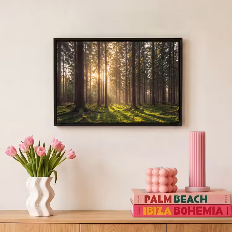 Canvas met lijst - Bos - Gras - Zonlicht — 8