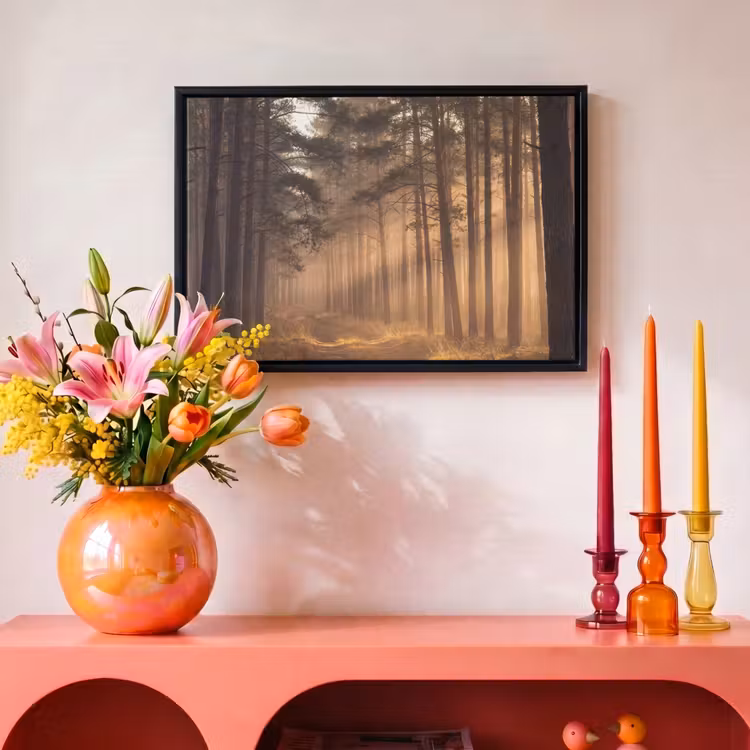 Canvas met lijst - Bos - Mist - Zonlicht — 4