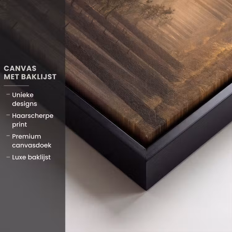 Canvas met lijst - Bos - Mist - Zonlicht — 5
