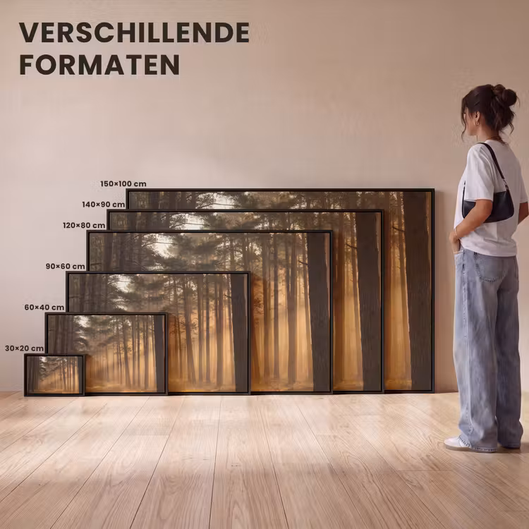 Canvas met lijst - Bos - Mist - Zonlicht — 7