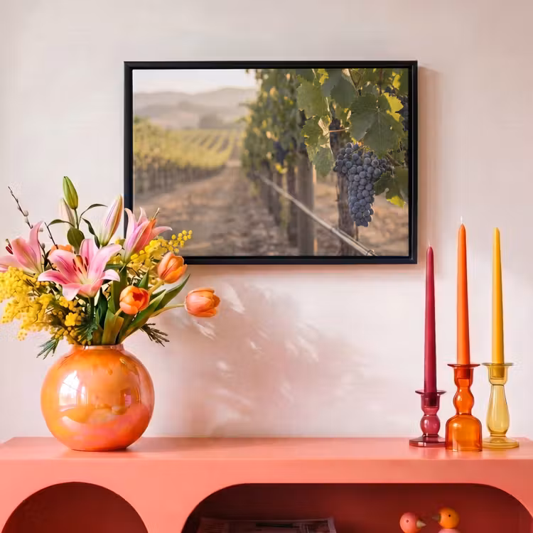 Canvas met lijst - Druiven - Wijngaard - Zonlicht — 4