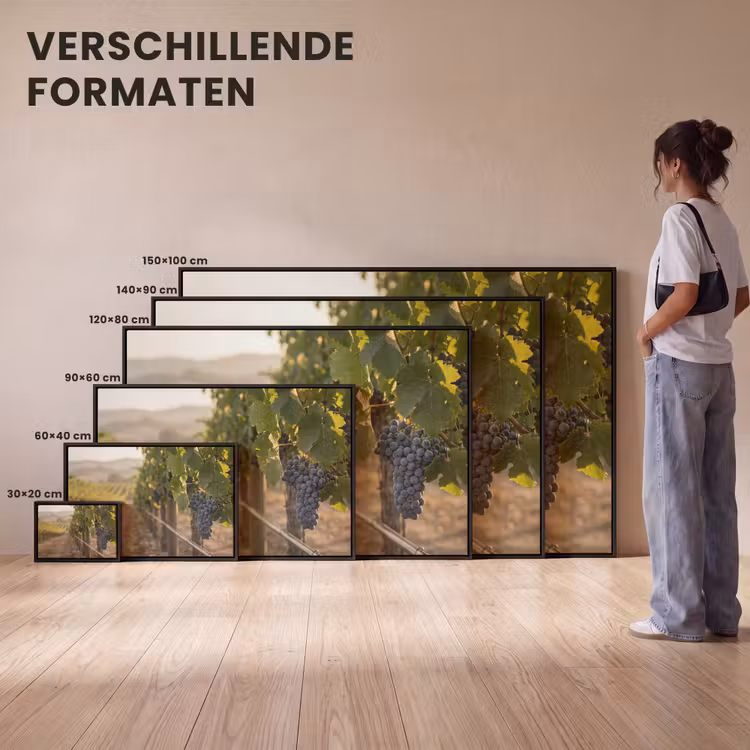 Canvas met lijst - Druiven - Wijngaard - Zonlicht — 7