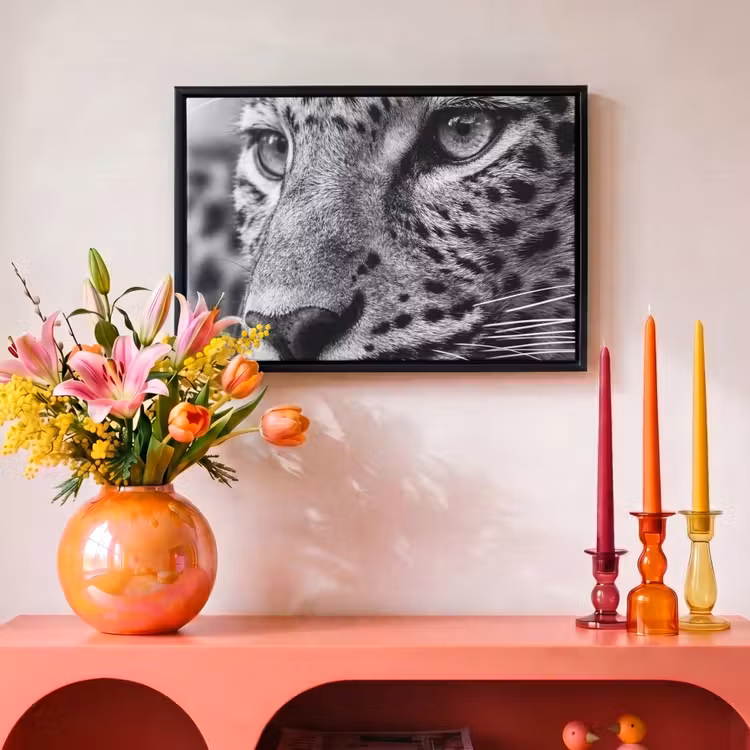 Canvas met lijst - Luipaard - Zwart - Wit - Oog — 4