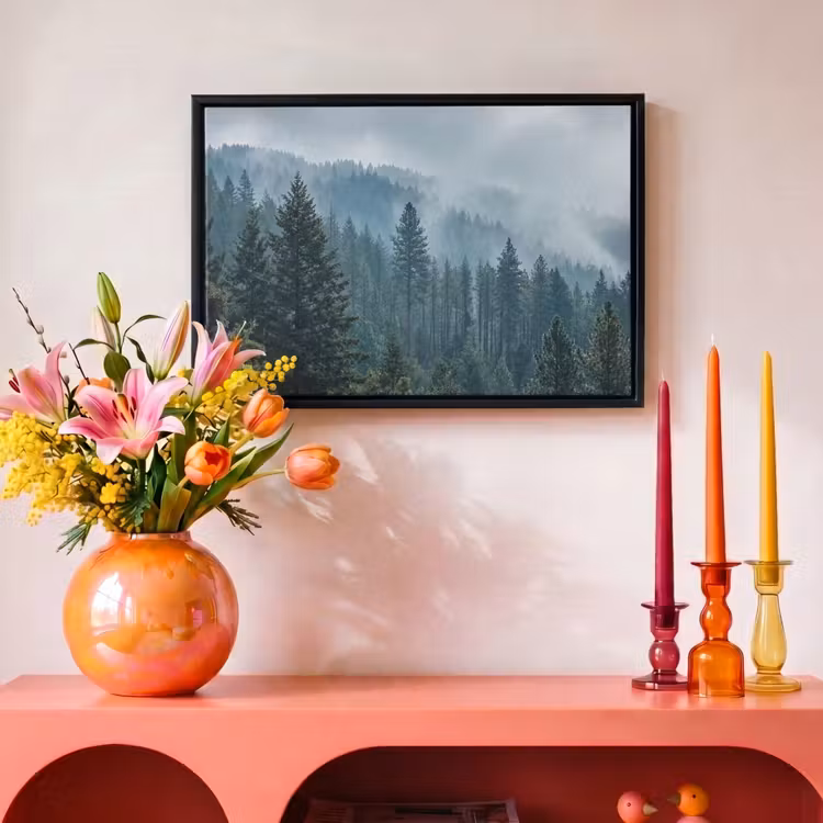 Canvas met lijst - Naaldwoud - Bergen - Nebel — 4