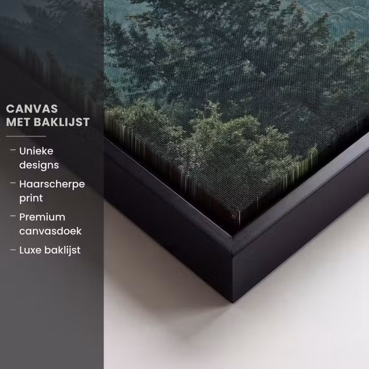 Canvas met lijst - Naaldwoud - Bergen - Nebel — 5
