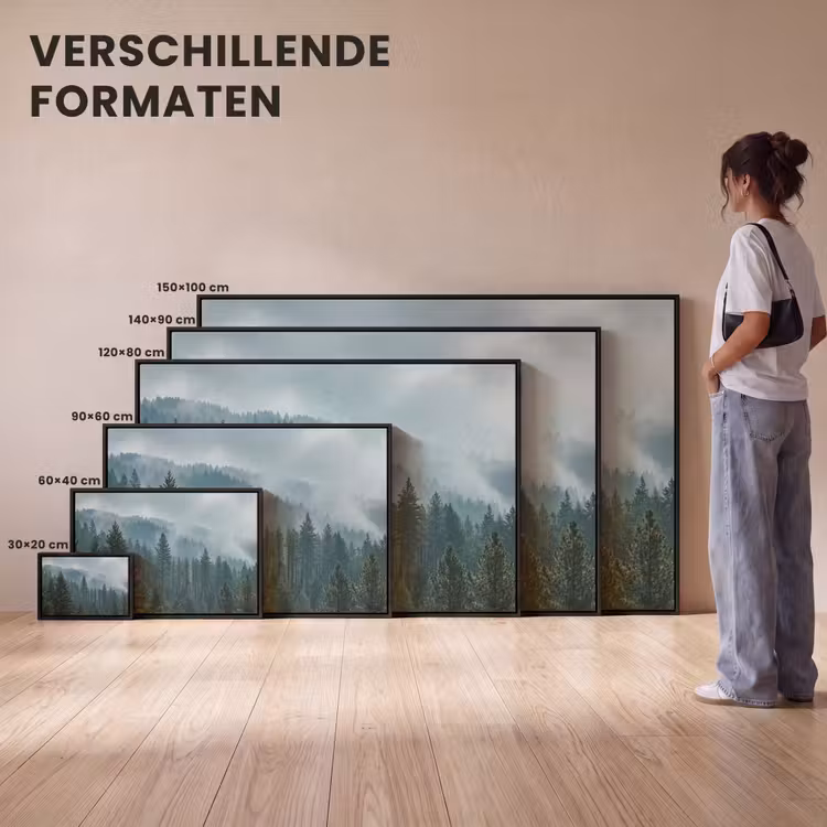 Canvas met lijst - Naaldwoud - Bergen - Nebel — 7