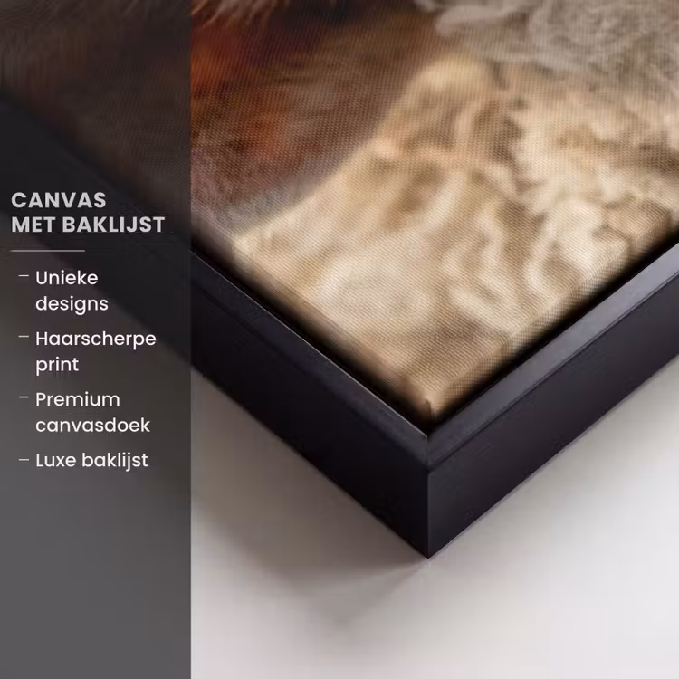 Canvas met lijst - Schaap - Oog - Wit — 5