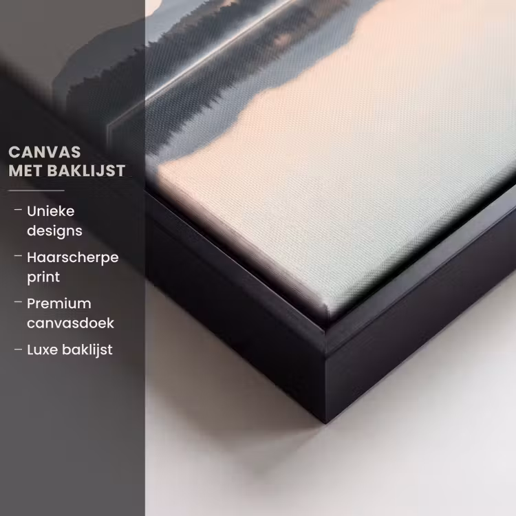 Canvas met lijst - Water - Bomen - Mistlaag — 5