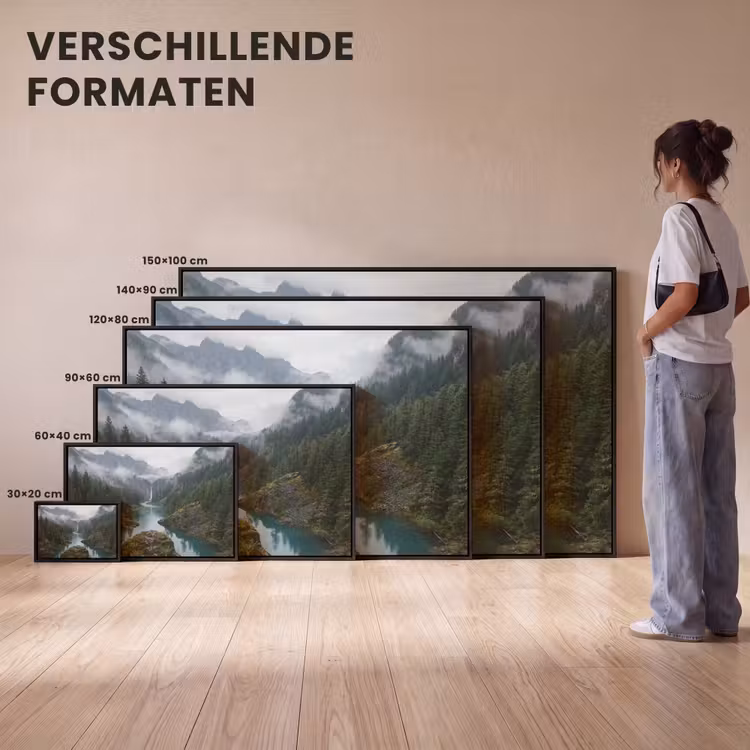 Canvas met lijst - Waterval - Bomen - Bergen — 7