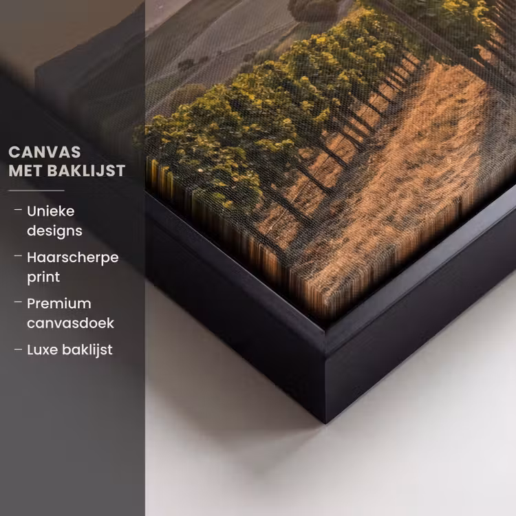 Canvas met lijst - Wijngaard - Zonsondergang - Landschap — 5
