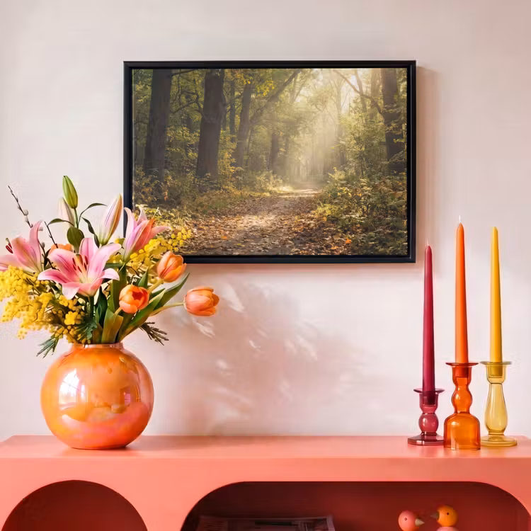Canvas met lijst - Zonlicht - Bospad - Bomen — 4
