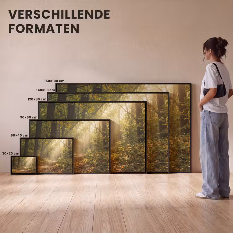 Canvas met lijst - Zonlicht - Bospad - Bomen — 7