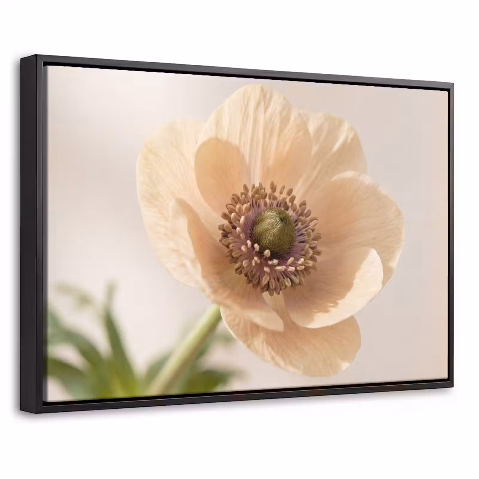 Canvas met lijst - Bloem - Minimalistisch - Groen — 1