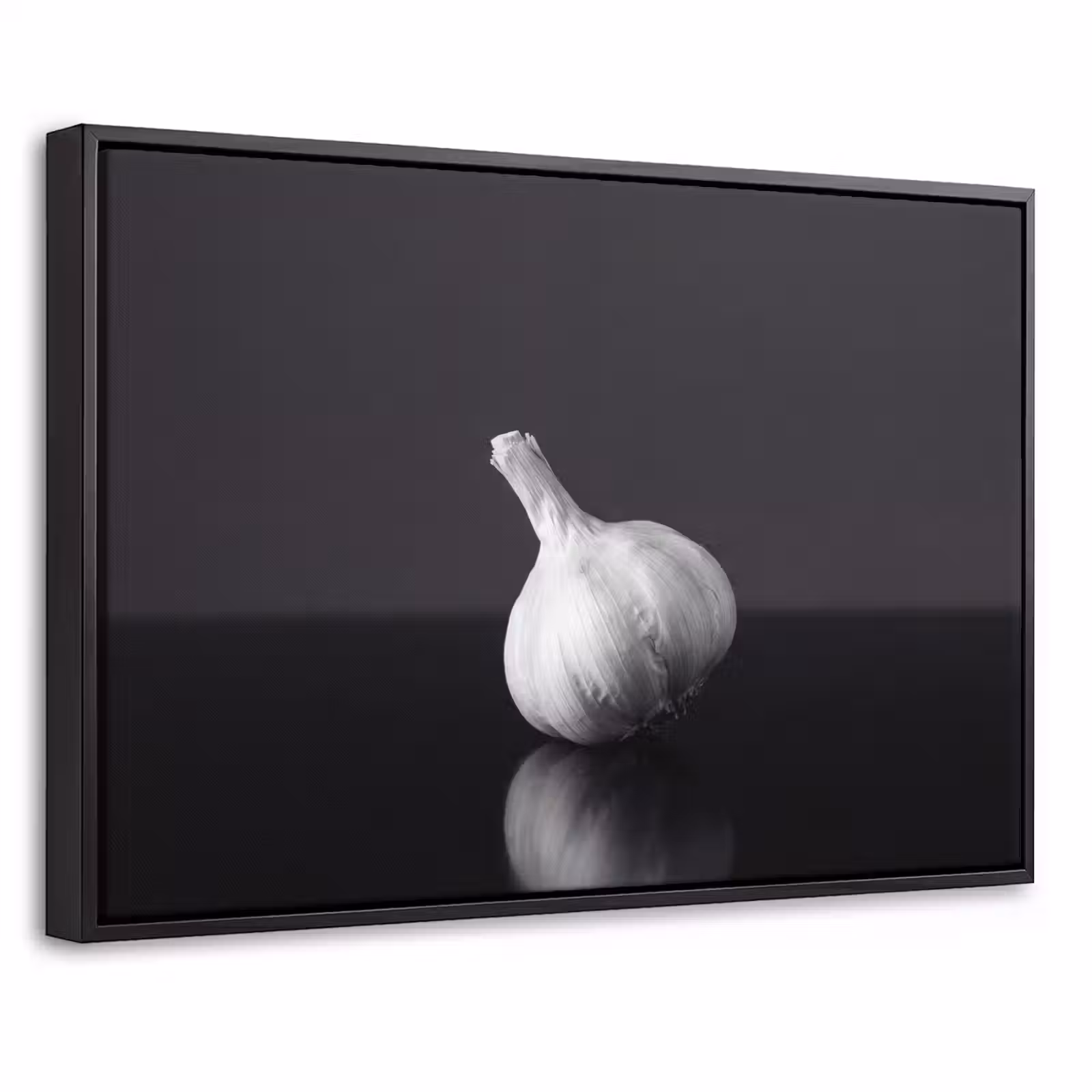 Canvas met lijst - Knoflook - Zwart - Wit — 1