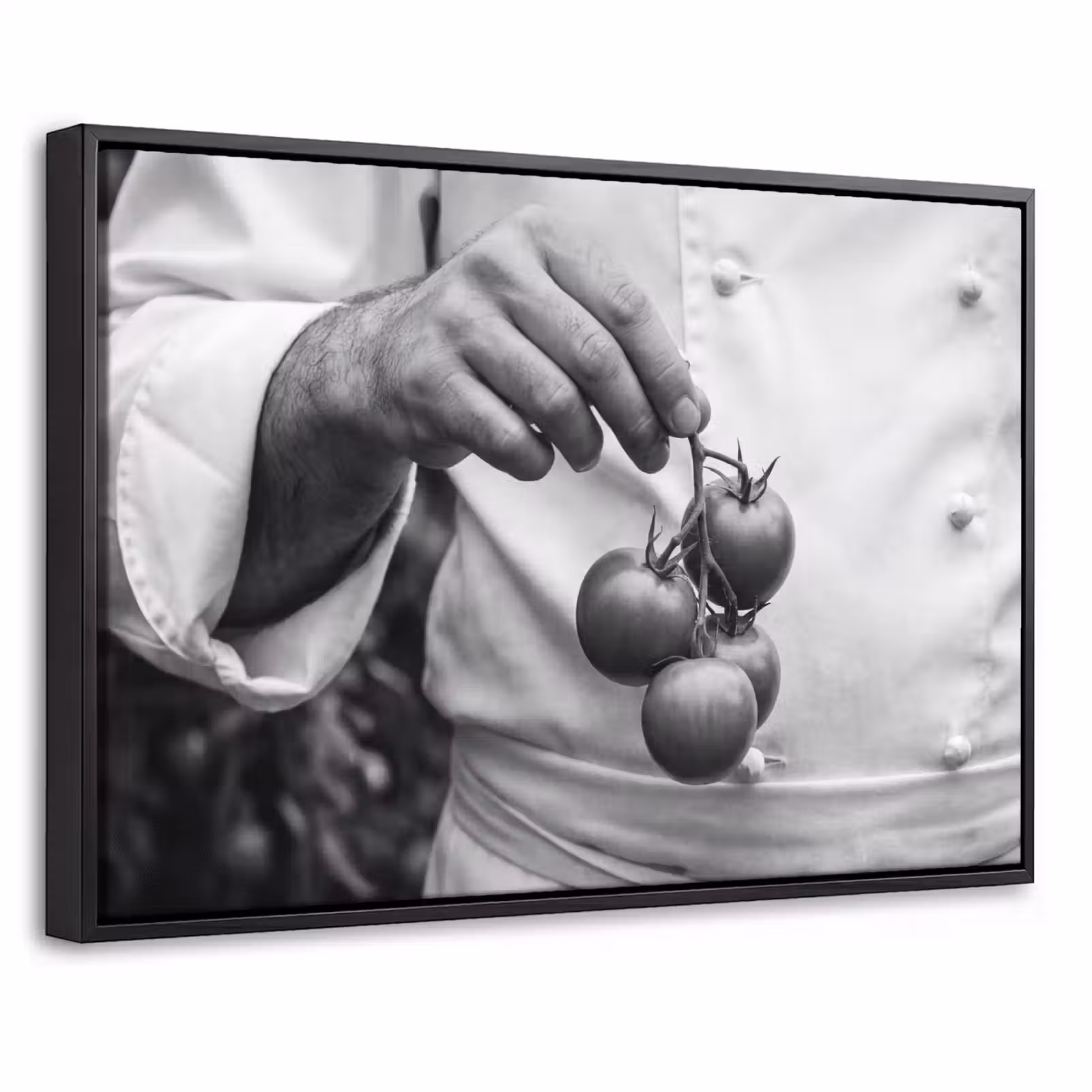 Canvas met lijst - Tomaten - Chef - Zwart - Wit — 1
