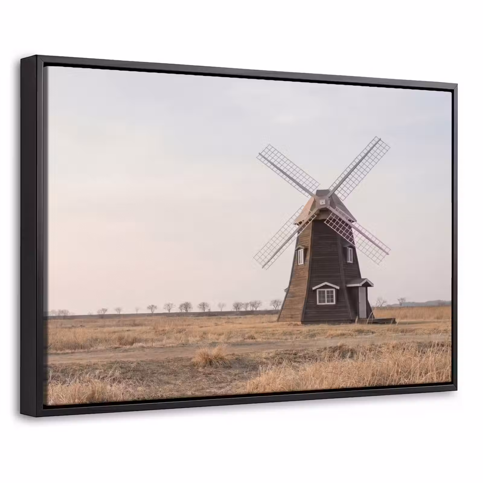 Canvas met lijst - Windmolens - Landschap - Veld — 1