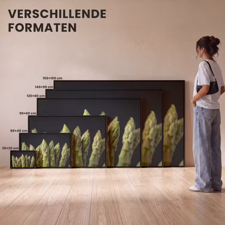 Canvas met lijst - Asperges - Groen - Zwart — 7