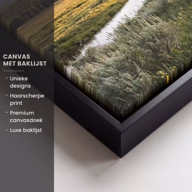 Canvas met lijst - Berglandschap - Rivier - Bos — 5