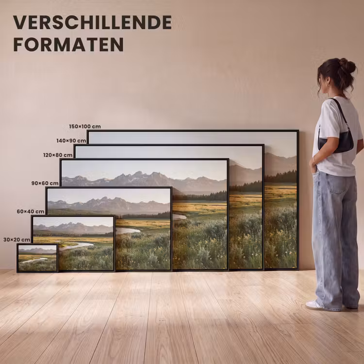 Canvas met lijst - Berglandschap - Rivier - Bos — 7