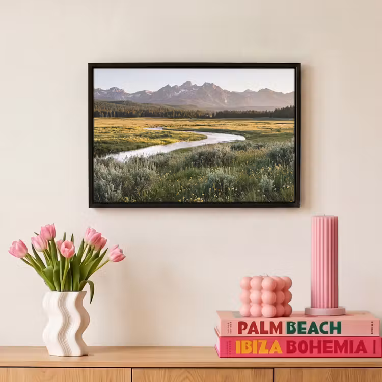 Canvas met lijst - Berglandschap - Rivier - Bos — 8