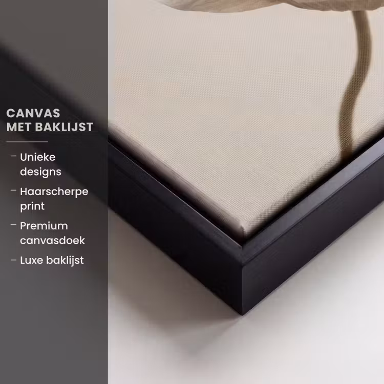 Canvas met lijst - Bloem - Beige - Crème — 5