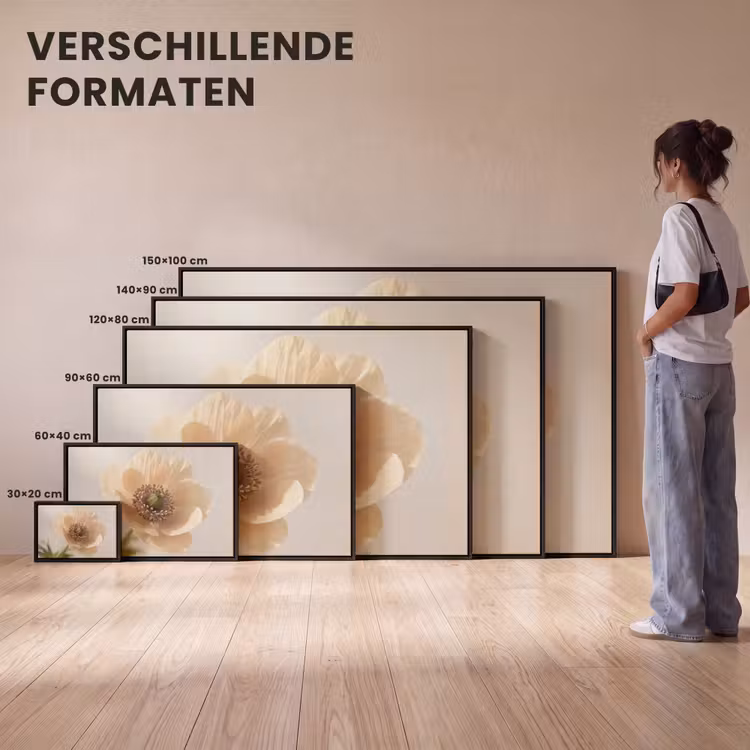 Canvas met lijst - Bloem - Minimalistisch - Groen — 7