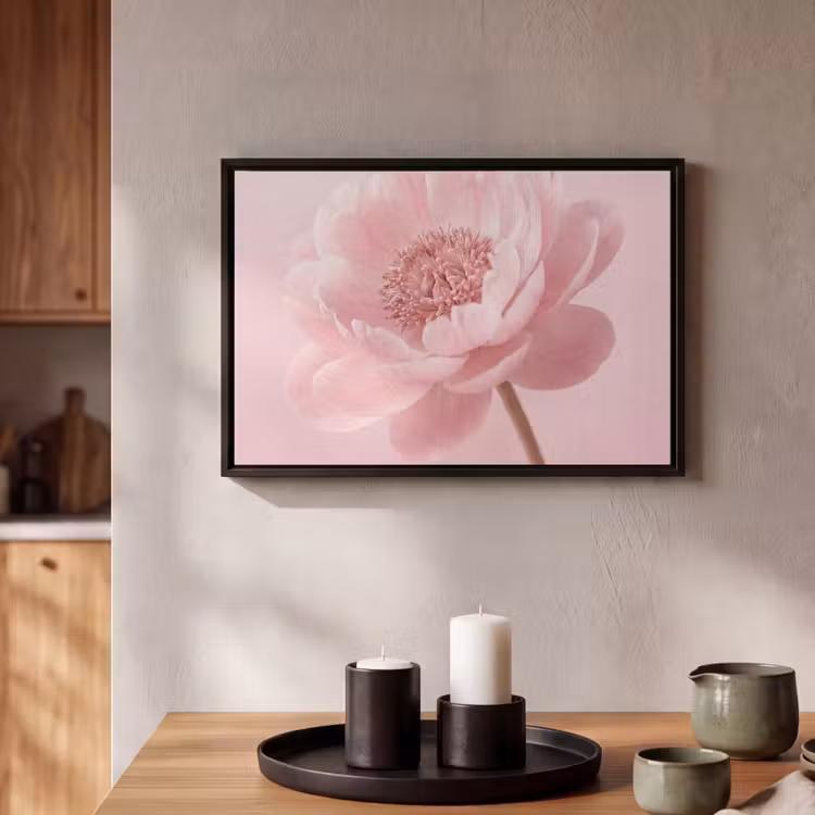 Canvas met lijst - Bloem - Pioenroos - Roze — 2