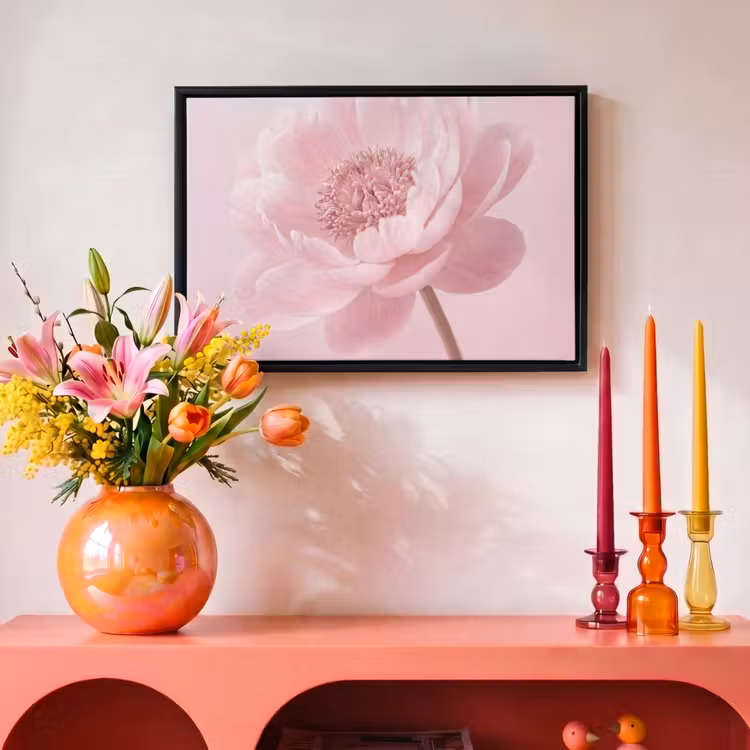Canvas met lijst - Bloem - Pioenroos - Roze — 4