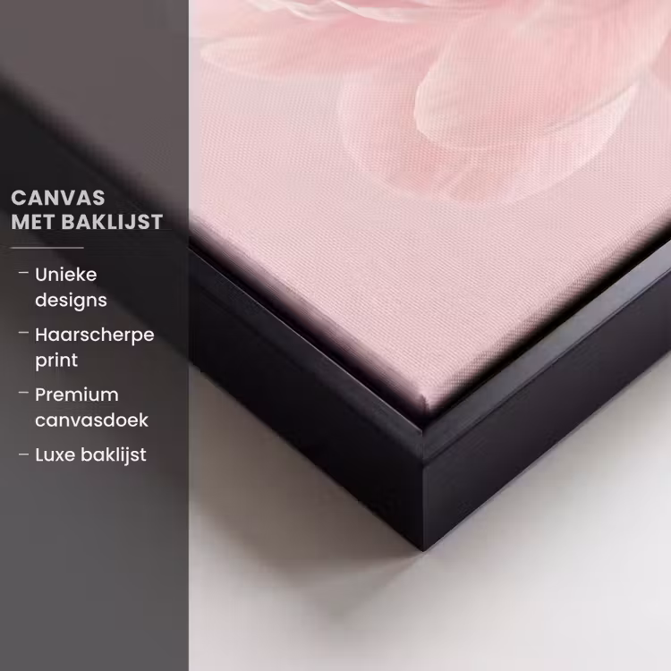 Canvas met lijst - Bloem - Pioenroos - Roze — 5