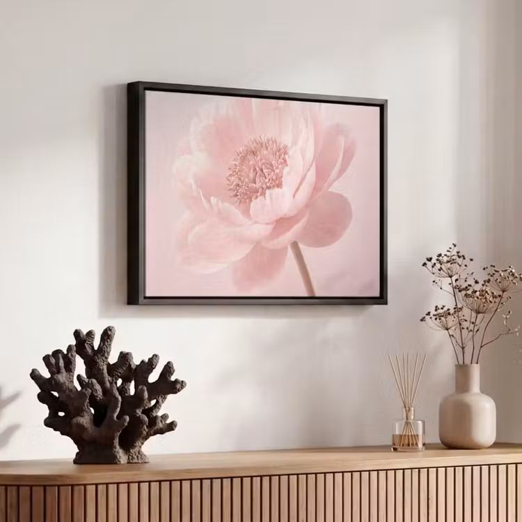 Canvas met lijst - Bloem - Pioenroos - Roze — 6