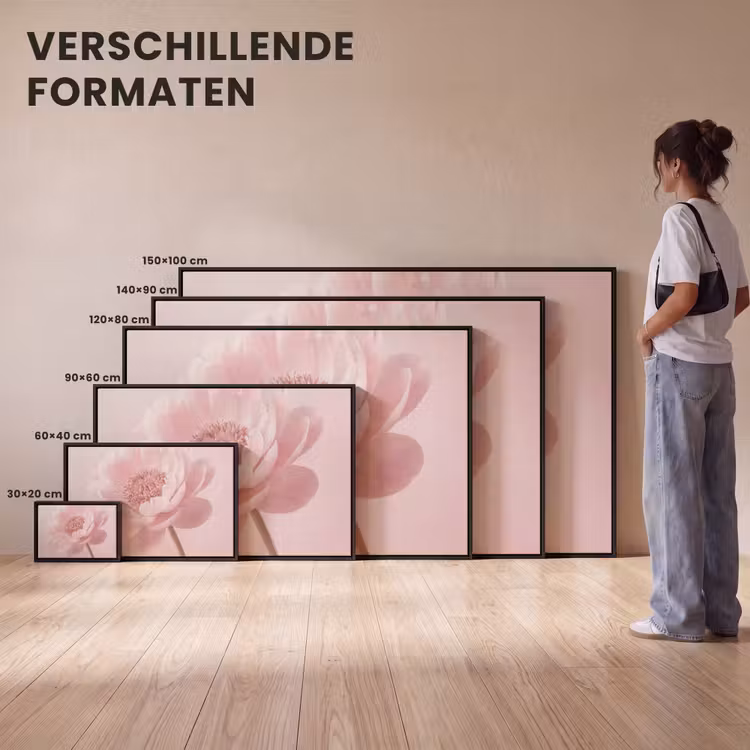 Canvas met lijst - Bloem - Pioenroos - Roze — 7