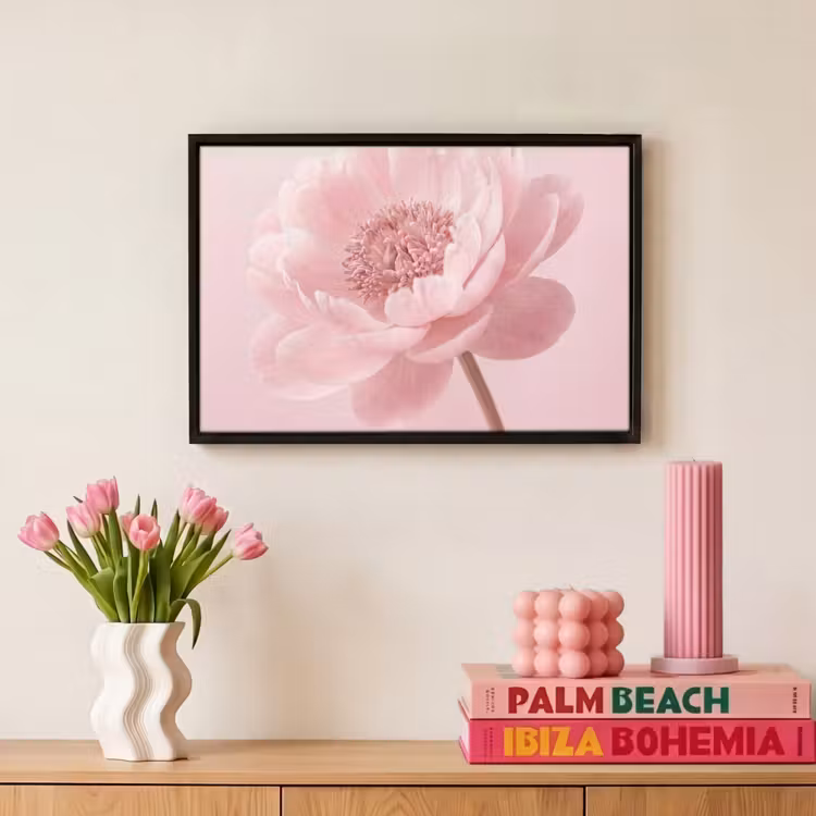 Canvas met lijst - Bloem - Pioenroos - Roze — 8