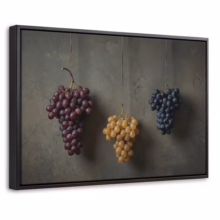Canvas met lijst - Druiven - Kleurrijk - Muur — 1