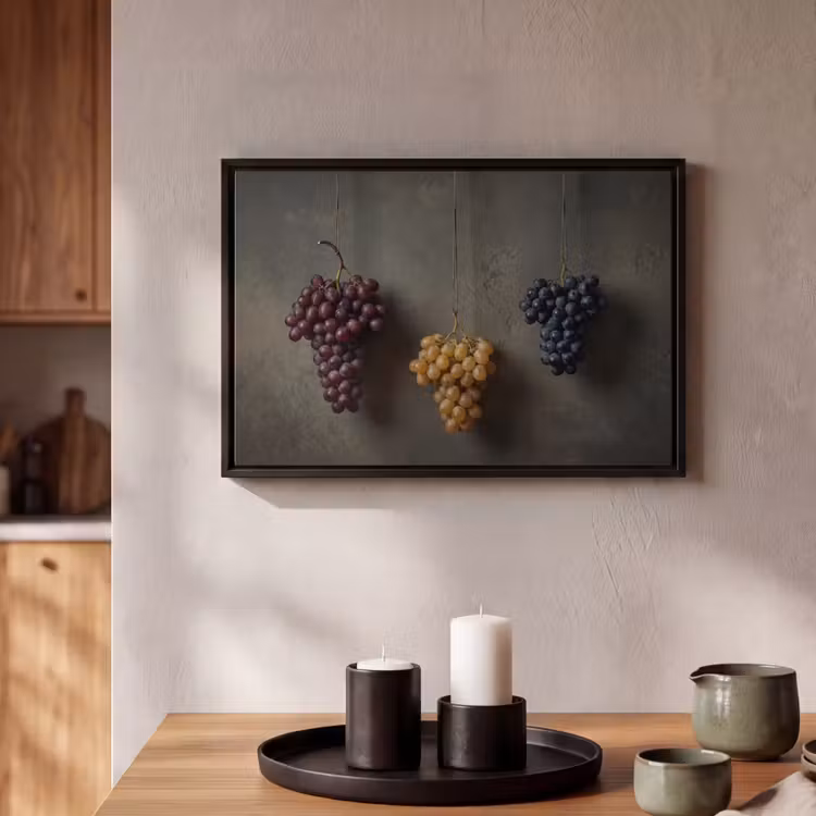 Canvas met lijst - Druiven - Kleurrijk - Muur — 2