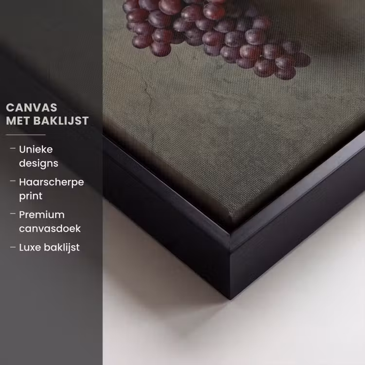 Canvas met lijst - Druiven - Kleurrijk - Muur — 5