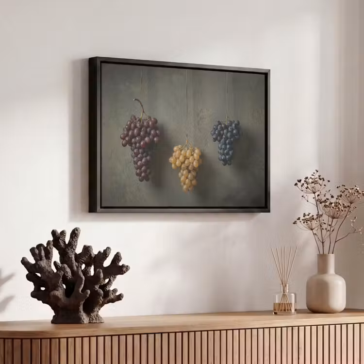 Canvas met lijst - Druiven - Kleurrijk - Muur — 6