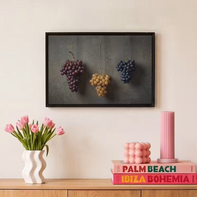 Canvas met lijst - Druiven - Kleurrijk - Muur — 8